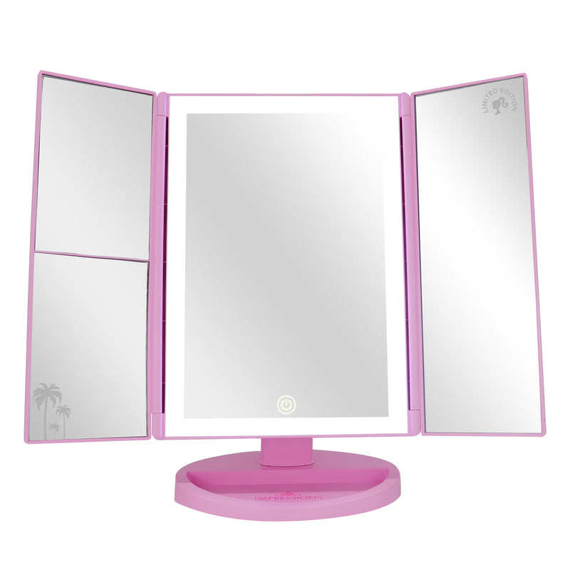 Barbie™ Trifold LED Tri-Tone Makeup Mirror with Magnification - Elegancia